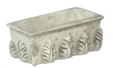 Dollhouse Miniature 1/2" Rec. Window Box, Gray, 6Pc